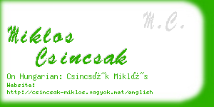 miklos csincsak business card